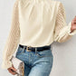 Full Size Mock Neck Flounce Sleeve Blouse