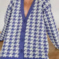 Houndstooth Button Up Long Sleeve Cardigan