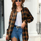 Plaid Button Up Dropped Shoulder Shirt