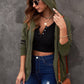 Savannah Full Size Striped Drop Shoulder Hooded Jacket with Pockets