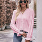 Pretty Purples Eyelet V-Neck Flounce Sleeve Blouse
