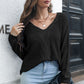 Cable-Knit V-Neck Sweater