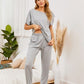 Round Neck Top and Pants Lounge Set