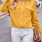 Pocketed Button Up Dropped Shoulder Shacket