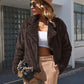 Plush Open Front Dropped Shoulder Jacket