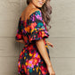 Pretty Mix Printed Tied Flounce Sleeve Romper