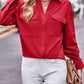 Pocketed Button Up Dropped Shoulder Shacket