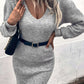 Ribbed Long Sleeve Sweater Dress