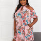 Women's Sew In Love Full Size Fresh-Cut Flowers Cold-Shoulder Midi Dress