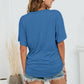 Full Size V-Neck Side Ruched Tee