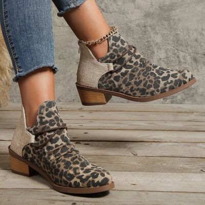 Savannah Contrast Canvas Low Heel Boots