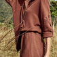 H.H.J. Texture Button Up Shirt and Shorts Set