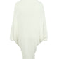 One Size Fringe Detail Long Sleeve Ribbed Poncho