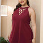 Plus Size Halter Neck Cutout Sleeveless Dress