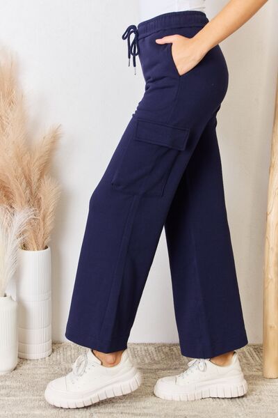RISEN Drawstring Relaxed Cargo Wide Leg Pants *