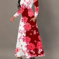 Pocketed Printed Long Sleeve Dress