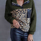 Leopard Quarter-Snap Teddy Sweatshirt