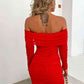 Women's TrulyMe Glitter Mesh Off-Shoulder Ruched Mini Dress