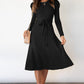 Full Size Round Neck Long Sleeve Tie Waist Sweater Dress