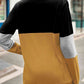 Color Block Cutout Round Neck Long Sleeve T-Shirt