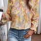 Printed Frill Flounce Sleeve Shirt