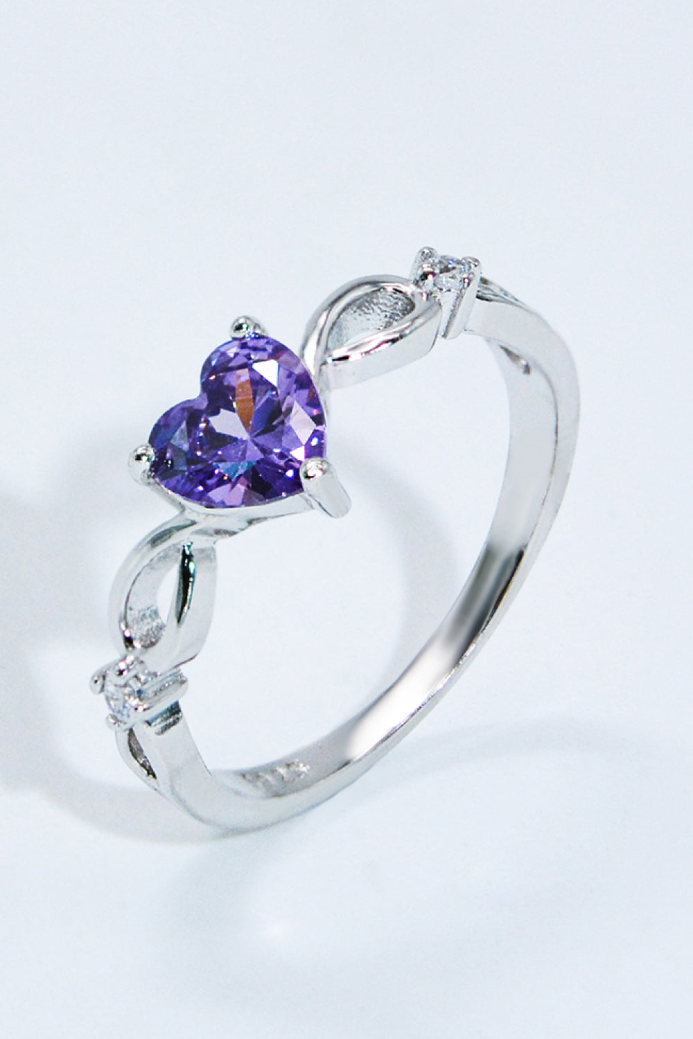 Women's Crystal Heart 925 Sterling Silver Ring