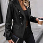 Button Up Collared Neck Blazer