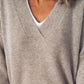 V-Neck Dropped Shoulder Sweater