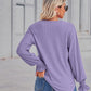 Full Size V-Neck Eyelet Flounce Sleeve Blouse