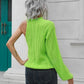 Cable-Knit Round Neck Asymmetrical Sweater