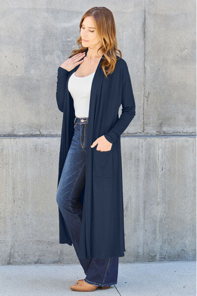 Basic Bae Full Size Open Front Long Sleeve Cover Up Cardigan