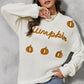 Seasonal Pumpkin Embroidery Long Sleeve Sweater