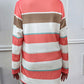 Striped Open Front Longline Cardigan
