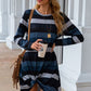 Women's Candida Striped Round Neck Long Sleeve Dress