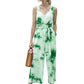Tie-Dye Tie Waist Sleeveless Jumpsuit