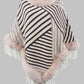 Contrasting Beauty One Size Striped Fringe Hem Poncho