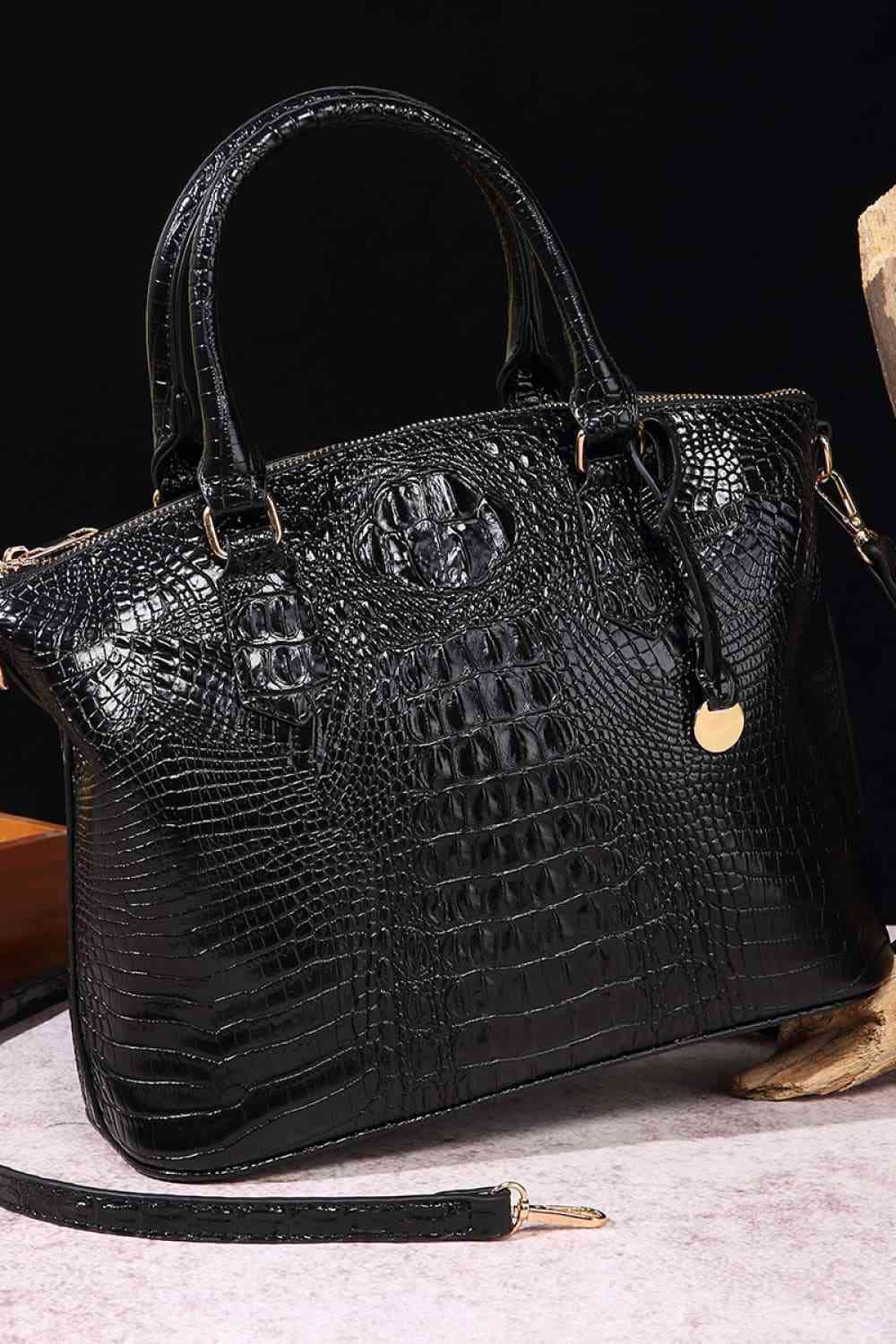 Ava Mea PU Croc Leather Handbag