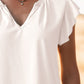 Ruffled Notched Cap Sleeve Tank