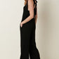 Mittoshop Rib Knit V-Neck Cross Back Jumpsuit