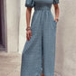 Printed Square Neck Jumpsuit with Pockets
