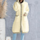 Button Up Contrast Trim Hooded Cardigan