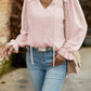 Swiss Dot Smocked Shoulder Blouse