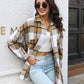 LoveByHannah Plaid Button Up Collared Neck Long Sleeve Shirt
