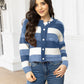Striped Button Up Long Sleeve Cardigan