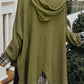 Waffle-Knit Buttoned Long Sleeve Hoodie