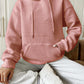 Full Size Textured Drawstring Drop Shoulder Hoodie