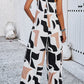 Printed Wide Strap Jumpsuit with Pockets