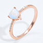 Women's Natural Moonstone Heart 18K Rose Gold-Plated Ring
