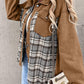 Plaid Button Up Dropped Shoulder Jacket