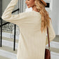 Decorative Button V-Neck Long Sleeve T-Shirt